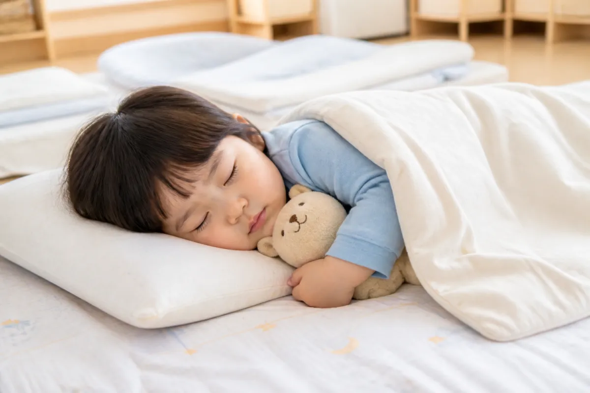 保育園のお昼寝で安心して眠る園児
